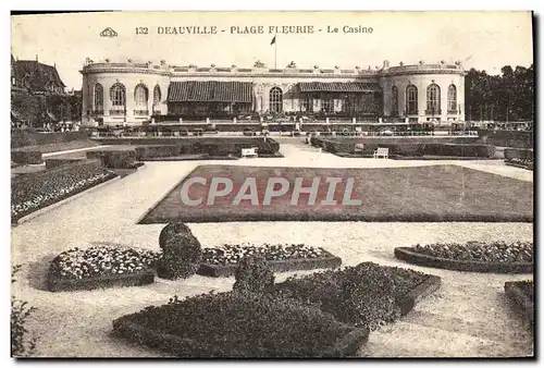 Cartes postales Deauville plage fleurie le casino