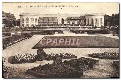 Cartes postales Deauville plage fleurie le casino