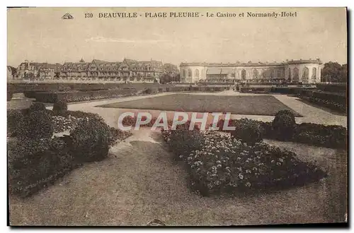 Cartes postales Deauville plage fleurie le casino et normandy hotel