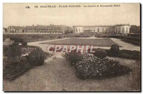 Cartes postales Deauville plage fleurie le casino et normandy hotel