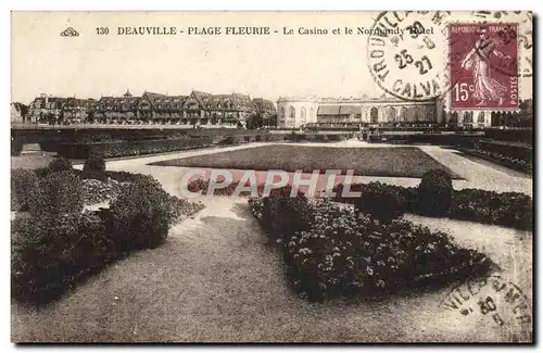 Cartes postales Deauville plage fleurie le casino et le normandy hotel