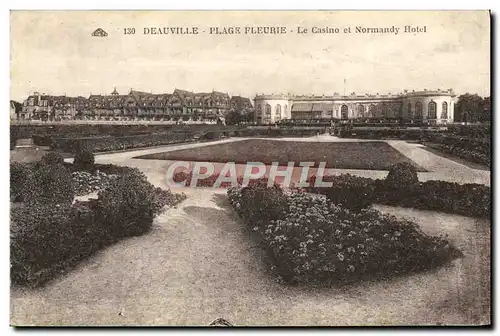 Cartes postales Deauville plage fleurie le casino et normandy hotel