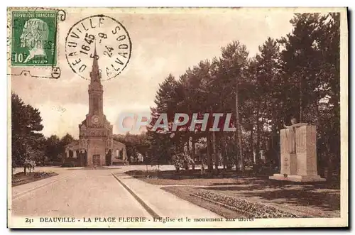 Cartes postales Deauville La plage fleurie l&#39eglise et le monument aux morts