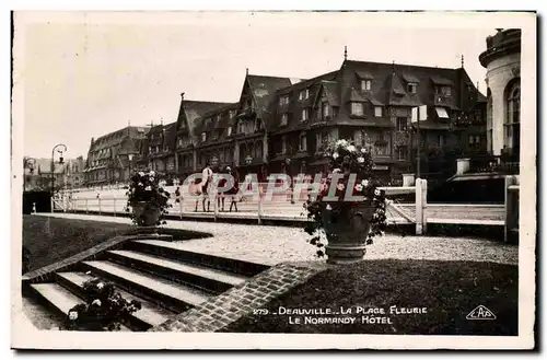 Cartes postales Deauville plage fleurie le normandy hotel