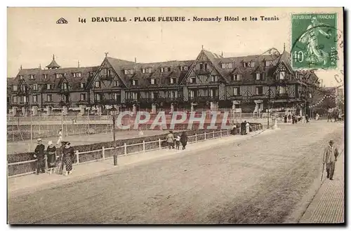 Cartes postales Deauville plage fleurie normandy hotel et les tennis