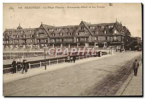 Cartes postales Deauville la plage fleurie normandy hotel et les tennis