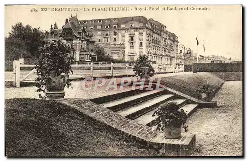 Ansichtskarte AK Deauville plage fieurie royal hotel et boulevard Cornuche