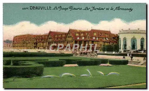 Cartes postales Deauville La plage fleurie les jardins et le normandy