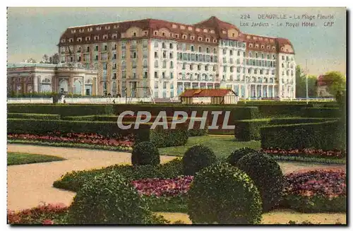 Cartes postales Deauville la plage fleurie les jardins le royal hotel