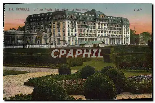 Cartes postales Deauville la plage fleurie les jardins le royal hotel