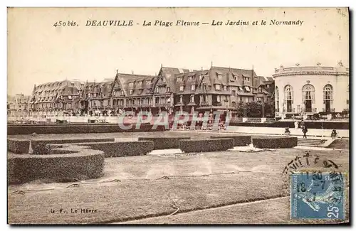 Cartes postales Deauville la plage fleurie les jardins et le Normandy