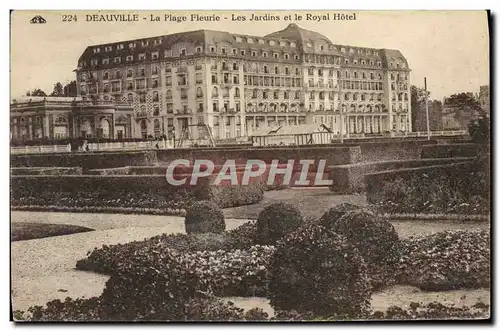 Cartes postales Deauville la plage fleurie les jardins le royal hotel