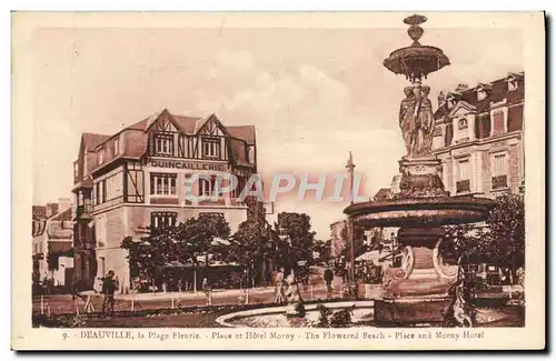 Cartes postales Deauville La plage fleurie place et hotel morny Quincaillerie