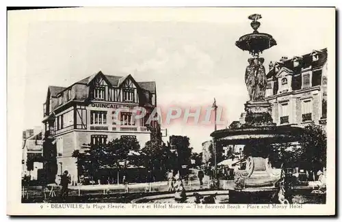 Cartes postales Deauville La plage fleurie place et hotel morny Quncaillerie