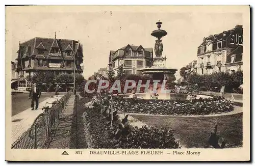 Cartes postales Deauville plage fleurie place morny