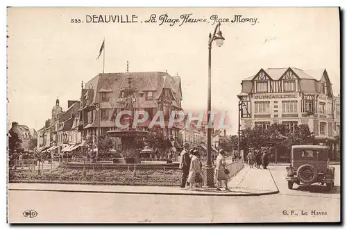 Cartes postales Deauville La plage fleurie place morny