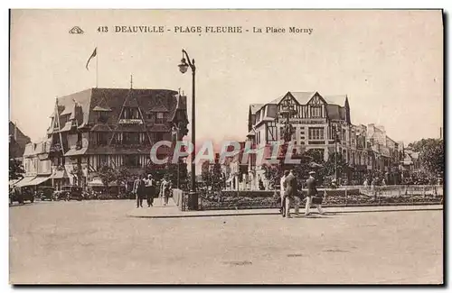 Cartes postales Deauville plage fleurie La place morny