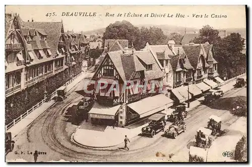 Cartes postales Deauville rue de l'ecluse et desire le hoc vers le casino