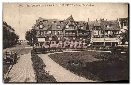 Cartes postales Deauville La plage fleurie place du casino