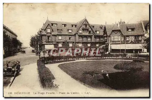 Cartes postales Deauville la plage fleurie place du casino