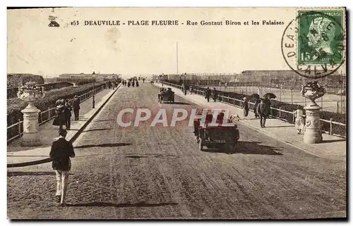 Cartes postales Deauville plage fleurie rue contaut biron et les falaises Tennis