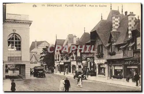 Cartes postales Deauville plage fleurie rue du casino