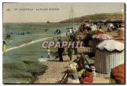 Cartes postales Deauville la plage fleurie