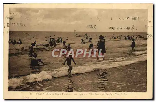 Cartes postales Deauville la plage fleurie les bains