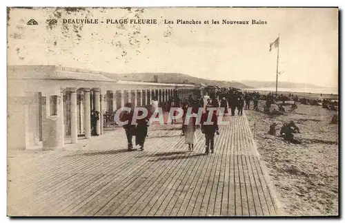 Ansichtskarte AK Deauville plage fleurie les planches et les nouveaux bains