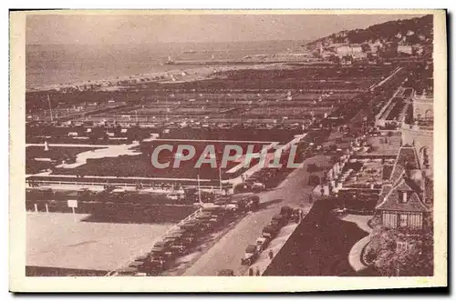 Cartes postales Deauville vue generale des jardins et de la plage