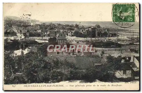 Cartes postales Deauville La plage fleurie vue generale prise de la route de Honfleur