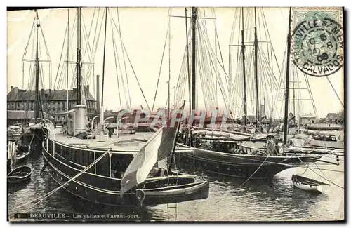 Cartes postales Deauville Les yachts et l'avant port Bateaux