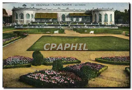 Cartes postales Deauville Plage fleurie le casino