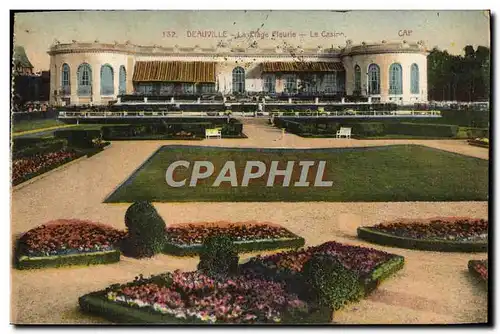 Cartes postales Deauville Plage fleurie le casino