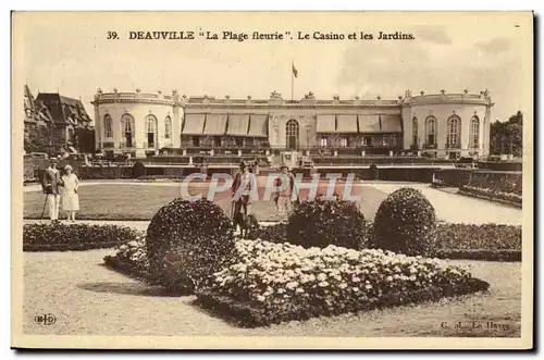 Cartes postales Deauville Plage fleurie le casino et les jardins