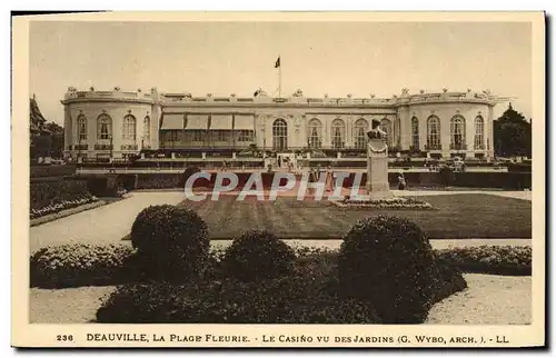 Cartes postales Deauville La Plage fleurie le casino vu des jardins