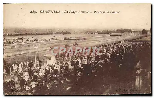 Cartes postales Deauville Le plage fleurie pendant la course Hippisme chevaux