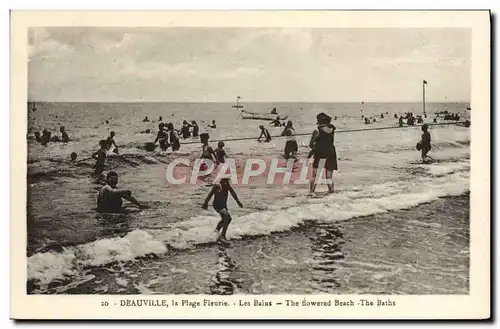 Cartes postales Deauville la plage fleurie les bains