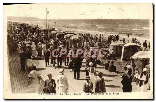 Cartes postales Deauville La plage fleurie la promande et la plage