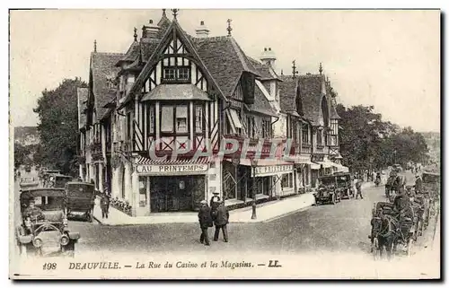 Cartes postales Deauville La rue du casino et les magasins Magasin Au Printemps