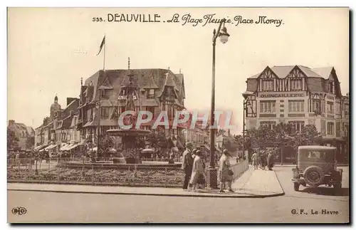 Cartes postales Deauville la plage fleurie place morny