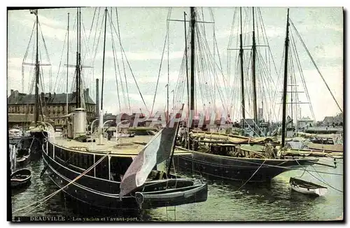 Ansichtskarte AK Deauville Les yachts et l&#39avant port Bateaux