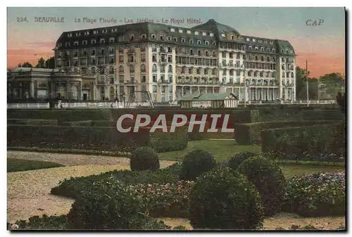 Cartes postales Deauville La plage fleurie les jardins le royal hotel