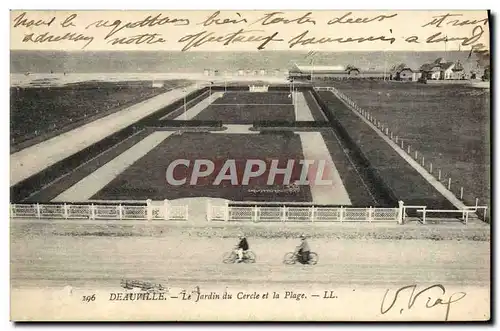 Cartes postales Deauville Le jardin du cercle et la plage