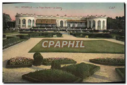 Cartes postales Deauville Le plage fleurie le casino