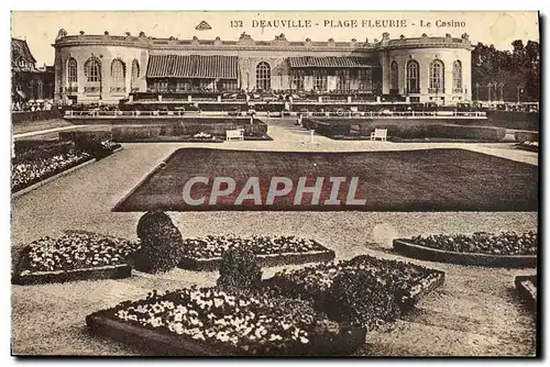 Cartes postales Deauville Plage fleurie le casino