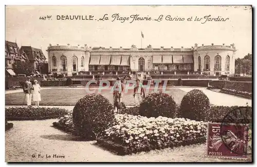 Cartes postales Deauville la Plage fleurie le casino et les jardins