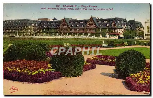 Cartes postales Deauville Plage fleurie hotel normandy vue sur les jardins