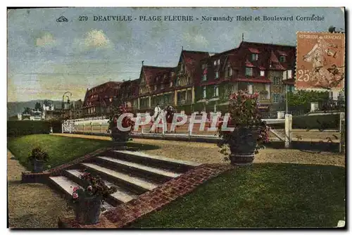 Ansichtskarte AK Deauville Plage fleurie normandy hotel et boulevard Cornuche