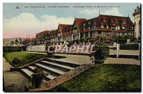 Ansichtskarte AK Deauville Plage fleurie normandy hotel et boulevard Cornuche